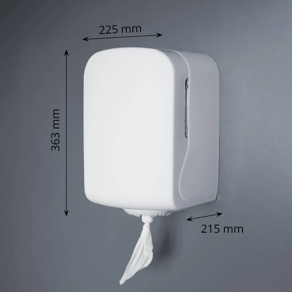 Handtuchrollenspender Innenauszug, Centerpull, Maxi, weiß matt