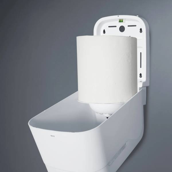 Handtuchrollenspender Innenauszug, Centerpull, Maxi, weiß matt