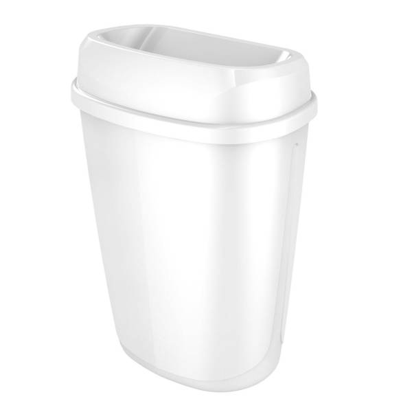 Mülleimer mit Wandhalterung – weiß, 32 Liter