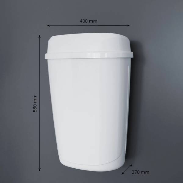 Mülleimer mit Wandhalterung – weiß, 32 Liter