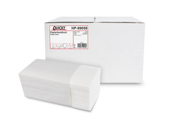 Quicky Papierhandtuch, 2-lagig, ZZ/V-Falz, hochweiß, 3 x 4000 Blatt
