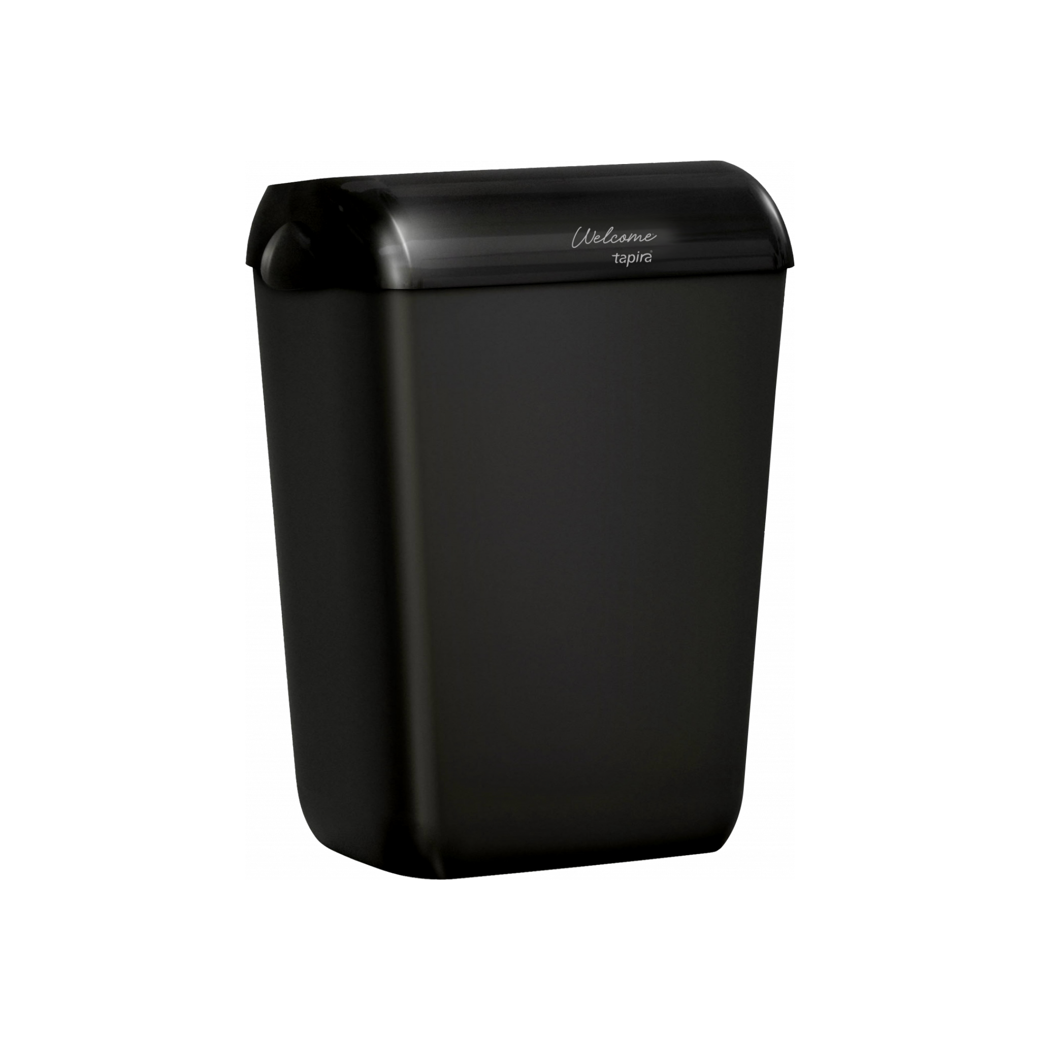 Mülleimer mit Deckel und Sackhalter, schwarz, 23 Liter