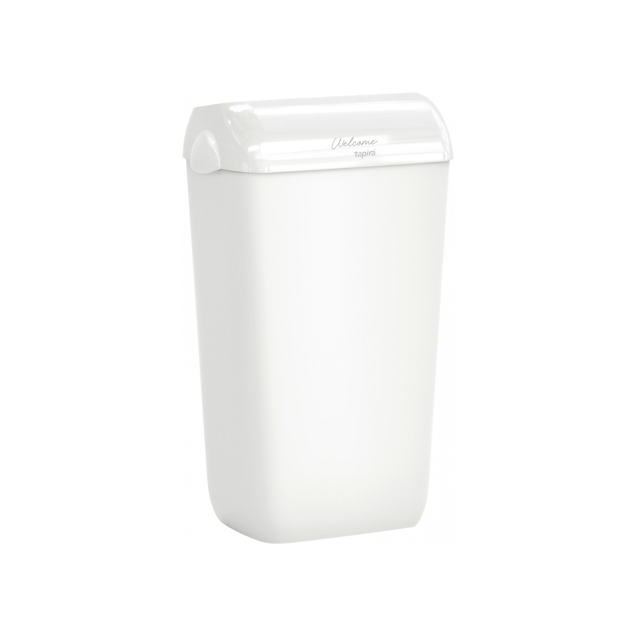 Mülleimer mit Deckel und Sackhalter, weiß, 23 Liter