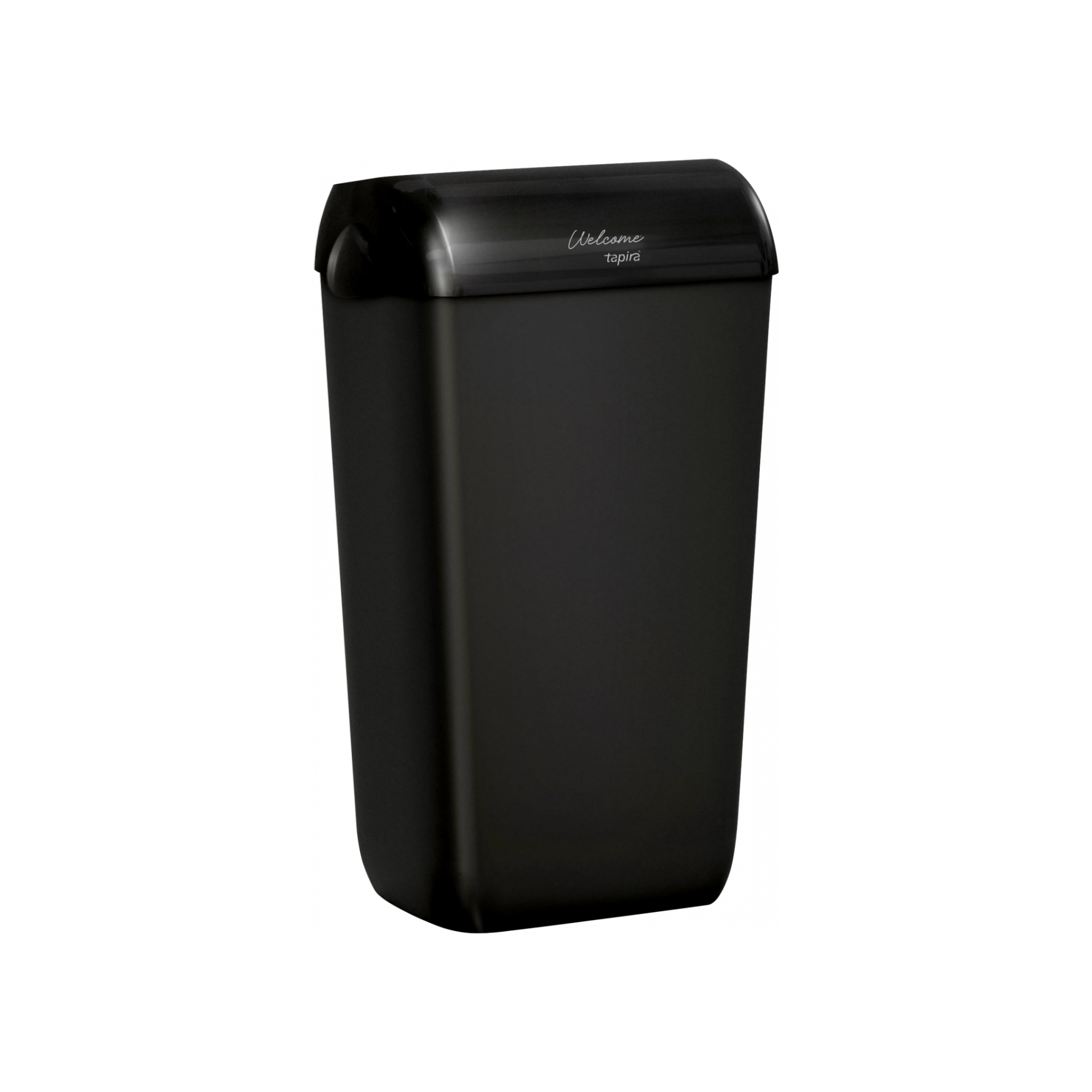 Mülleimer mit Deckel und Sackhalter, schwarz, 42 Liter