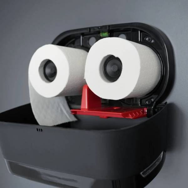 Toilettenpapierspender, für 2 Rollen, schwarz matt