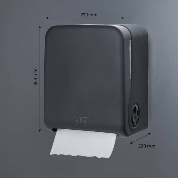 Handtuchrollenspender, Autocut, schwarz matt