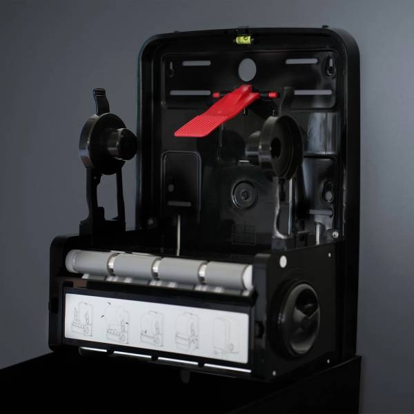 Handtuchrollenspender, Autocut, schwarz matt