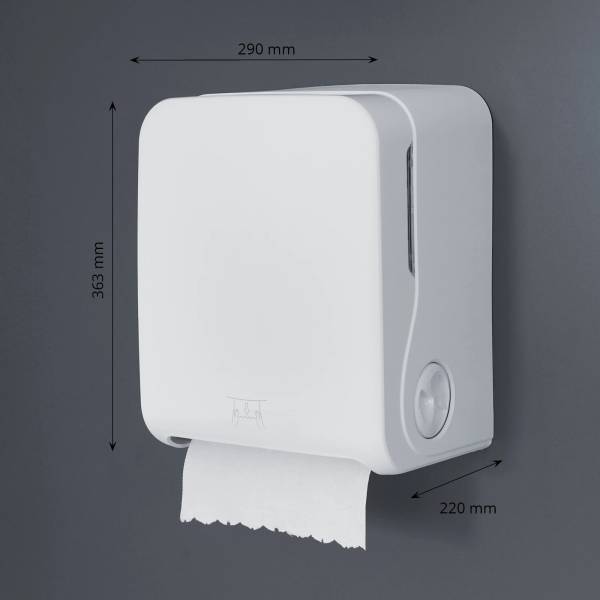 Handtuchrollenspender, Autocut, weiß matt
