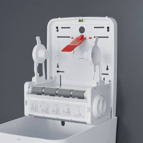 Handtuchrollenspender, Autocut, weiß matt