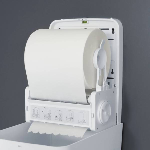 Handtuchrollenspender, Autocut, weiß matt