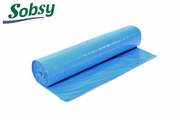 LDPE Müllsäcke, blau, gerollt, 120l, 10 Rollen