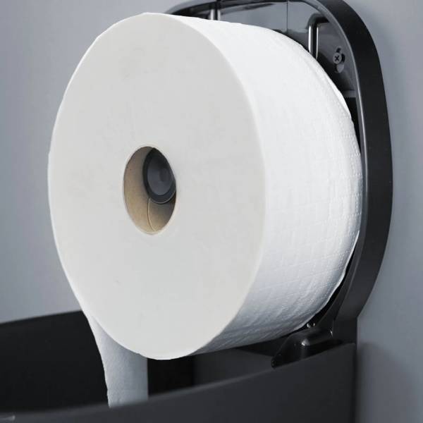 Jumbo Toilettenpapierspender, schwarz matt, für Rollen bis Ø24 cm