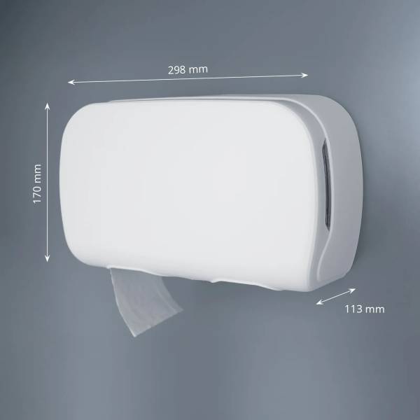 Toilettenpapierspender, für 2 Rollen, weiß matt