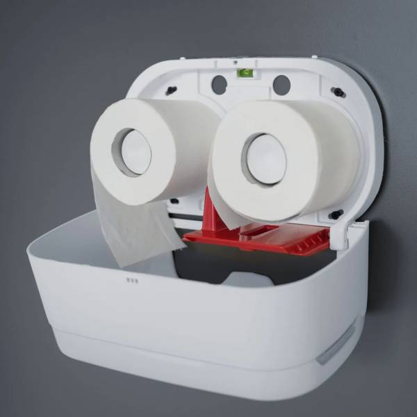 Toilettenpapierspender, für 2 Rollen, weiß matt