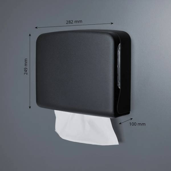 Handtuchspender, Interfold, Mini, schwarz matt