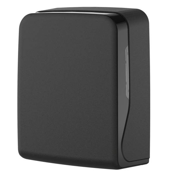 Handtuchpapierspender Maxi – schwarz matt, für V-Falz-Handtücher