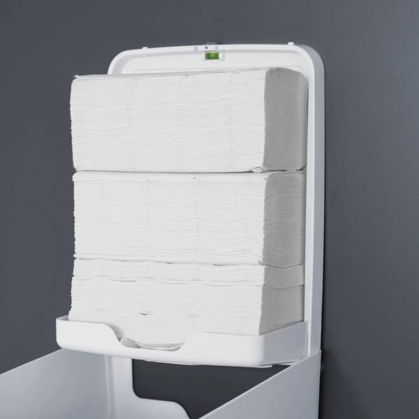 Handtuchpapierspender Maxi – weiß matt, für V-Falz-Handtücher